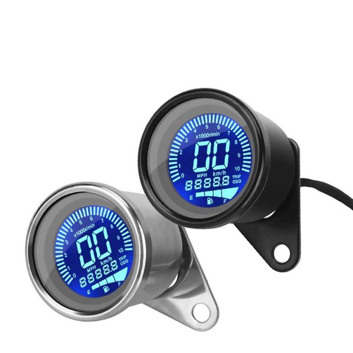 Manómetro velocímetro digital com bicha cafe racer chopper bobber
