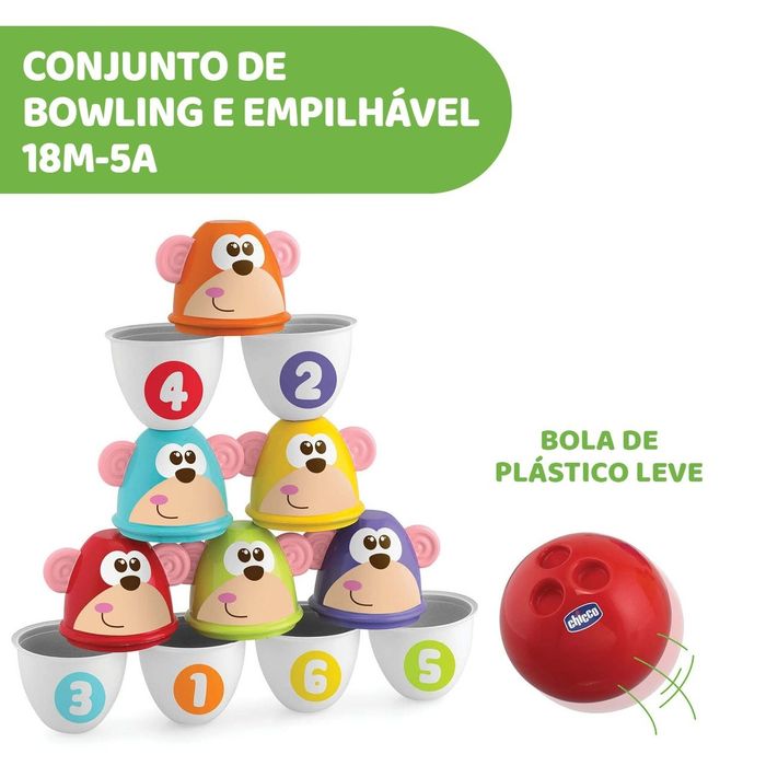 Bowling Brinquedo Chicco Strike dos Macaquinhos
IDADE RECOMEN