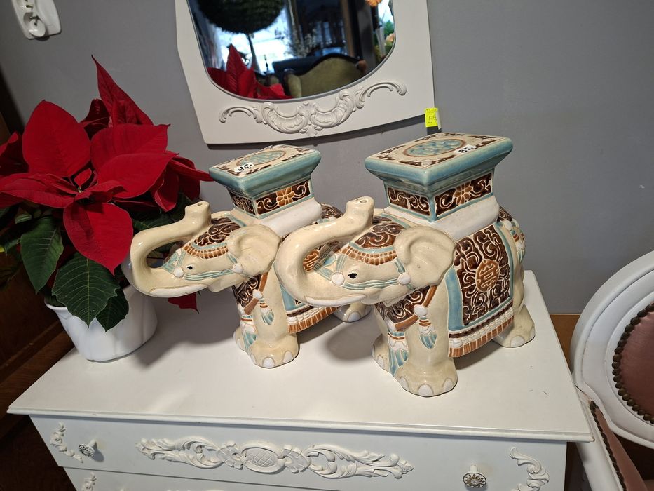 Słoniki porcelanowe -komplet