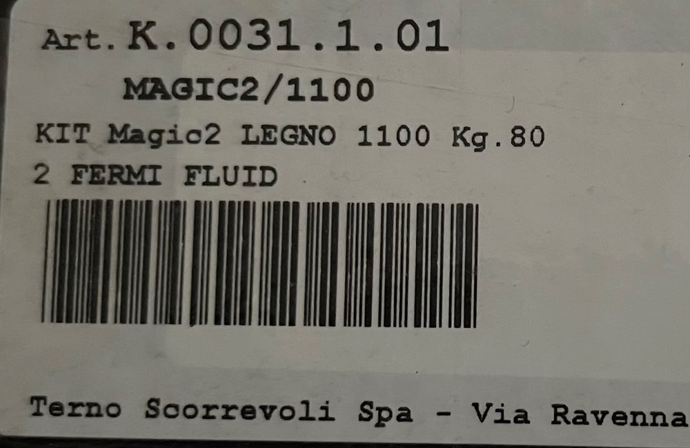 Розсувна система Magic2 для дверей 80-110 см до 80 кг.