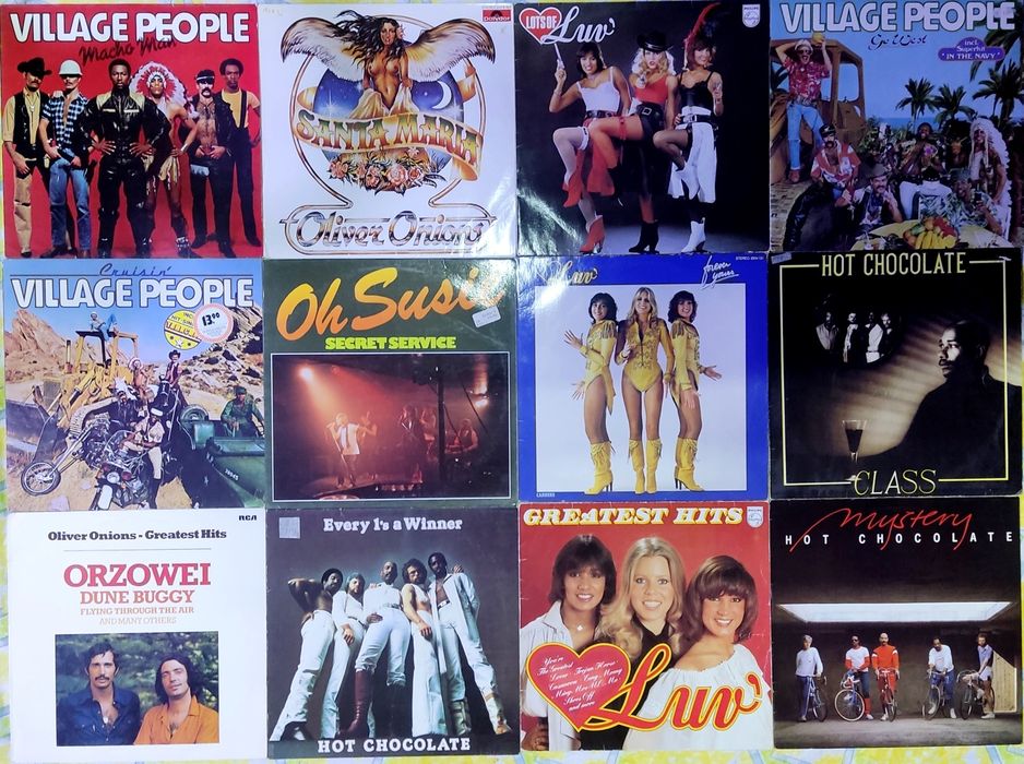 Disco!Latino!Electronic!Secret service,Luv',Hot chocolate, Village Peo