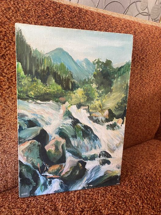 obraz olejny ''Skalny Potok'' płótno mistrza J.Nowak sygnowany