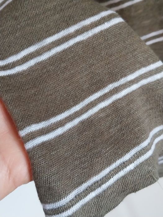 Camisola caqui | riscas | Benetton | Pure Linen | Tamanho M