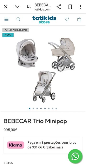 Trio bebecar (carrinho, ovo e alcofa)