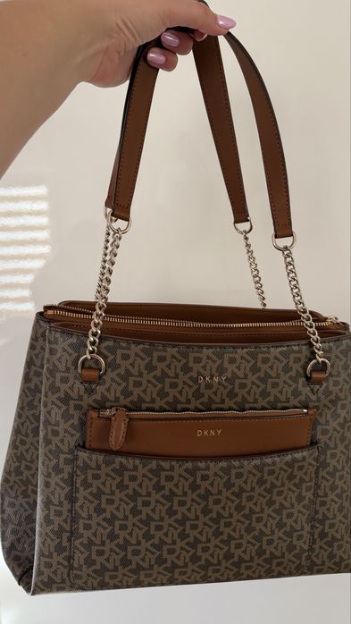 Torebka DKNY Klasyczny Shopper / Tote | Logo Print | Stan bdb torba