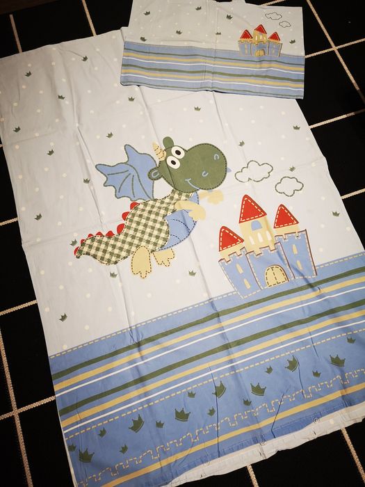 Pościel niemowlęcą 100x135 błękitny smok