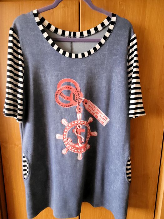 Bluzka w stylu marynarskim L/ XL