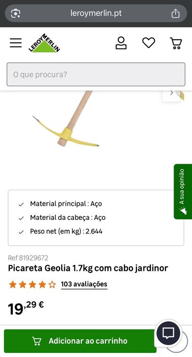 Picareta Geolia 1,7 kg