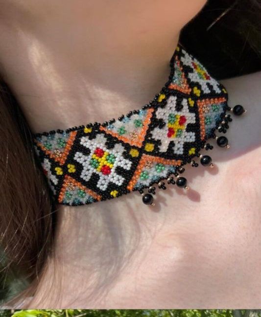 Чокер з бахромою Набір з бісеру гердан чокер браслет з чеського бісе