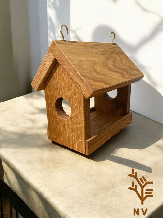 Годівничка для птахів дубова  «Лісова хатинка»