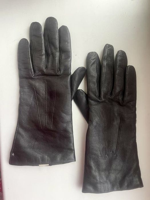 Перчатки женские кожа коричневые шоколад zara