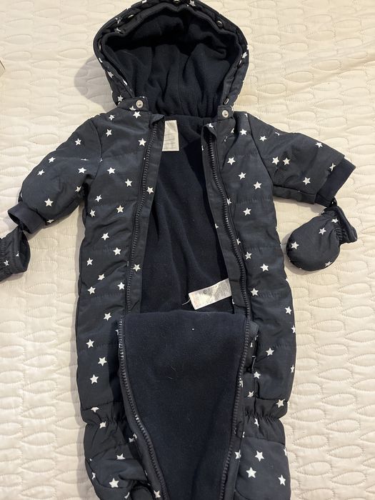 Fato térmico de bebé La Redoute com capuz e luvas. 3 meses