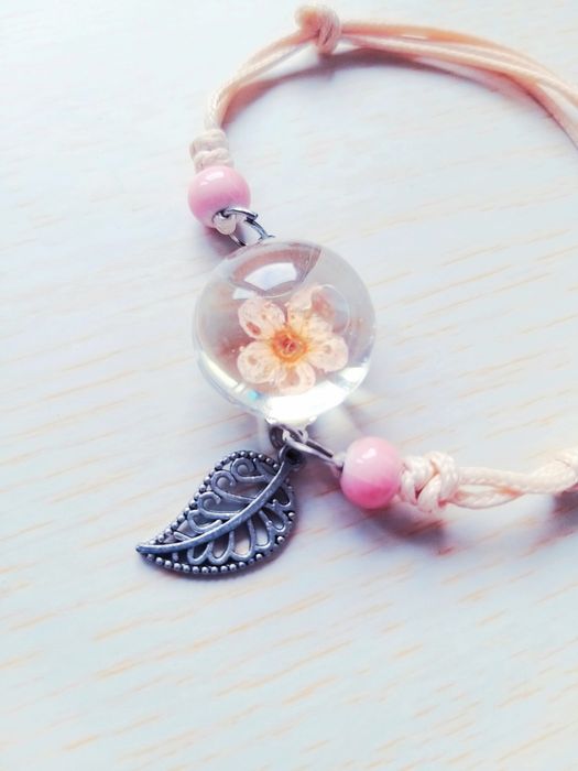 Pulseira Rosa Ajustável com Flor Menina Mulher
