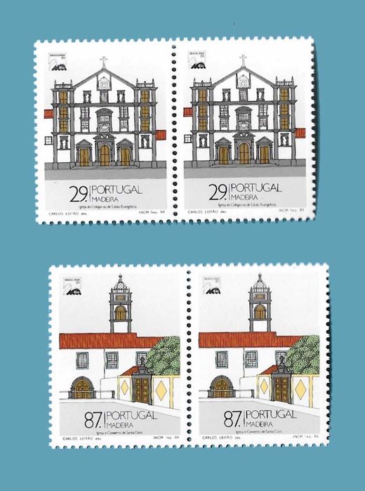 Selos - Monumentos da Madeira 1988 - Série Completa de Pares