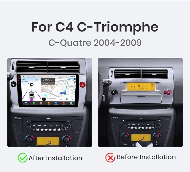 Rádio 9" android Citroen C4 2004 a 2014 WIFI GPS Novo