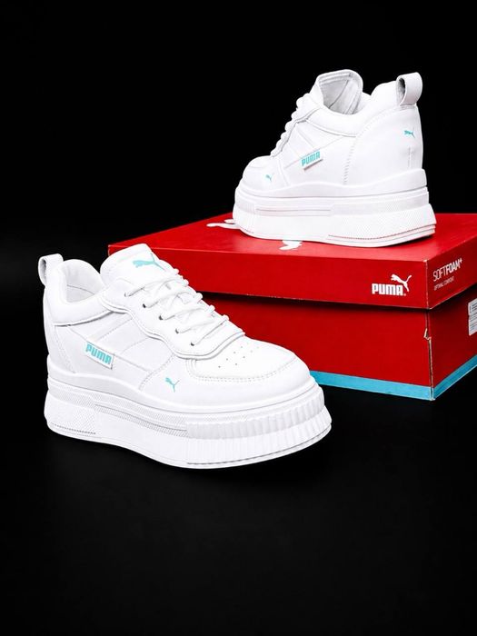 Женские кросовки Puma белые летние стильные красовки Кроссовки пума летние кожаные красовки на платформе кросівки puma жіночі