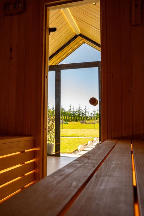 SAUNA ogrodowa z natryskiem- Nowoczesny DESIGN | CAŁOROCZNA