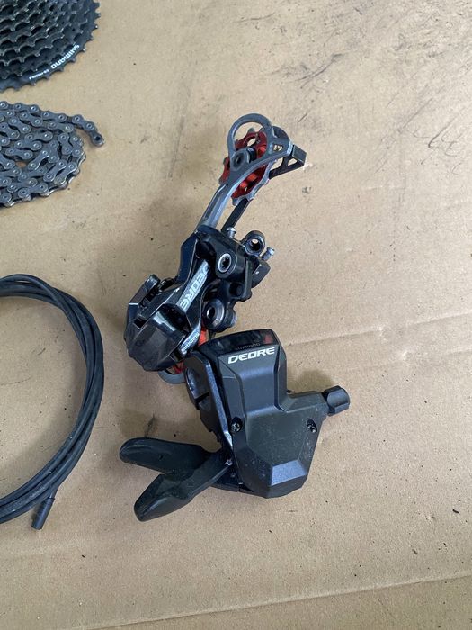 Napęd Shimano Deore 9rz pełny zestaw korba kaseta 2 łańcuchy bardzo dobry stan