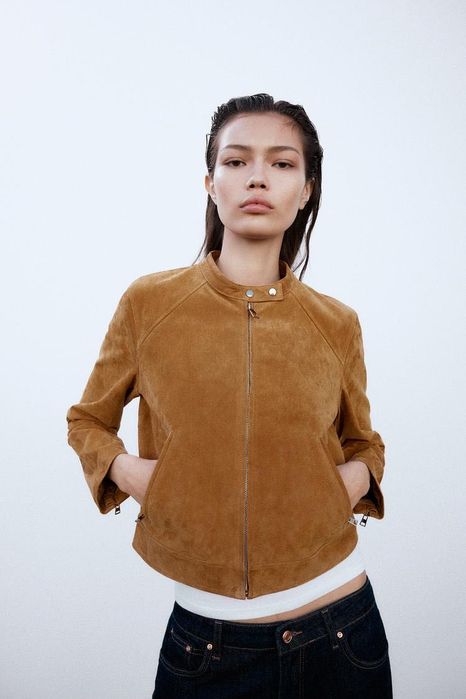 Blusão de pele genuína S (novo)