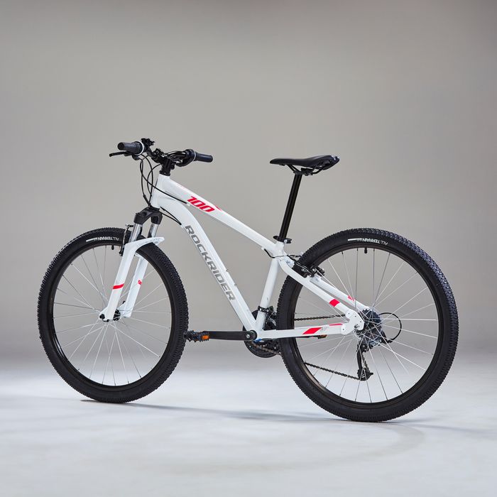 BICICLETA BTT MULHER ST 100 BRANCO ROSA