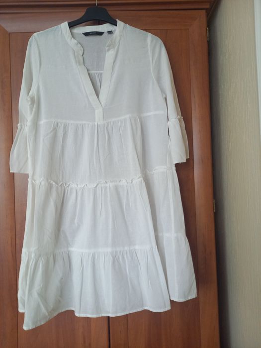 Biała sukienka bawełna VERO MODA rozmiar M