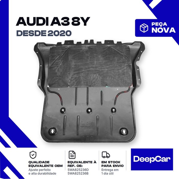 Resguardo do motor Audi A3 8Y 5WA825236D Frente (2020 em diante) Peça Nova