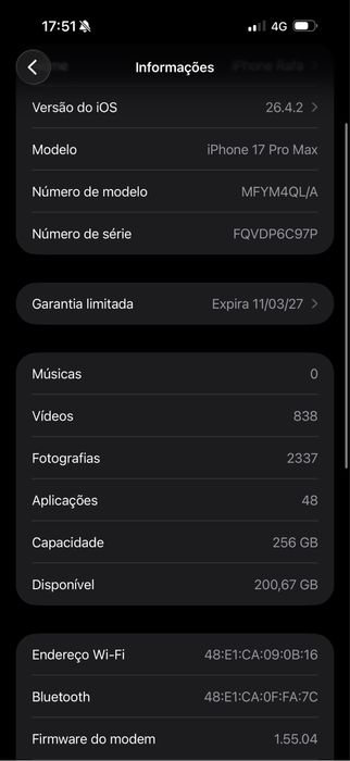 IPHONE 17 pro max 256GB