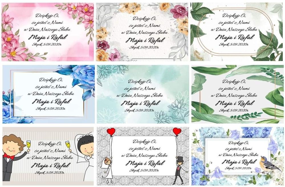 Magnesy ślubne na podziękowanie dla gości upominek prezent ślub