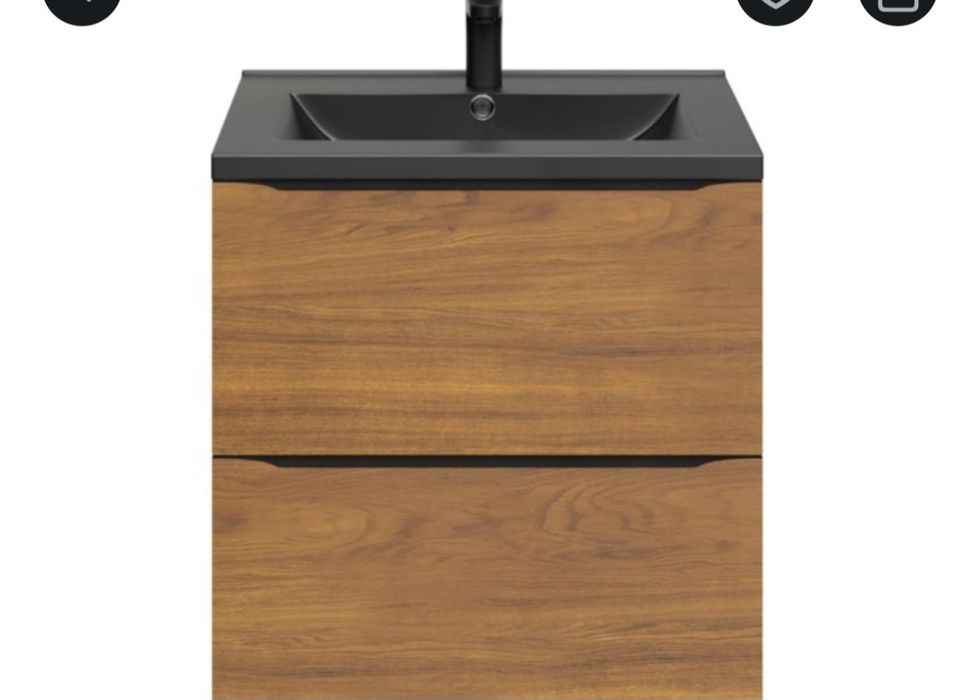 Umywalka ceramiczna Nira 61 x 41.5 x 12.4 czarna