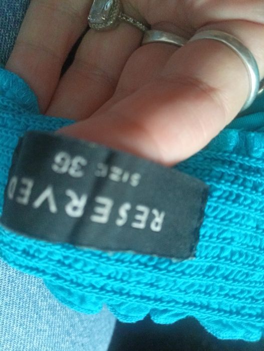 Turkusowa sukienka plażowa tunika 36