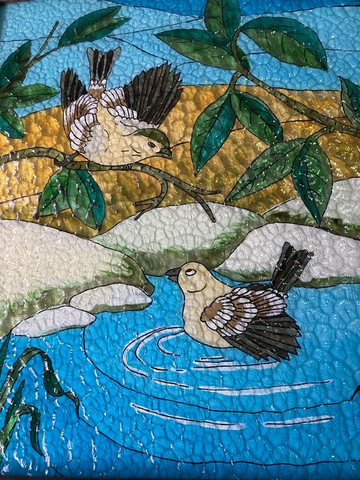 Quadro vitral em vidro martelado