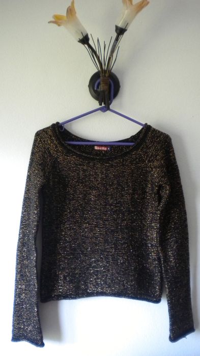 Camisola Preta e Dourada Uscita S/M