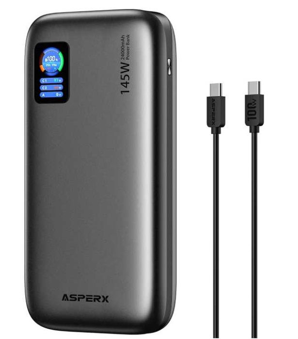 Power Bank повербанк быстрая зарядка  AsperX 24000mAh PD 145Wдля ноута