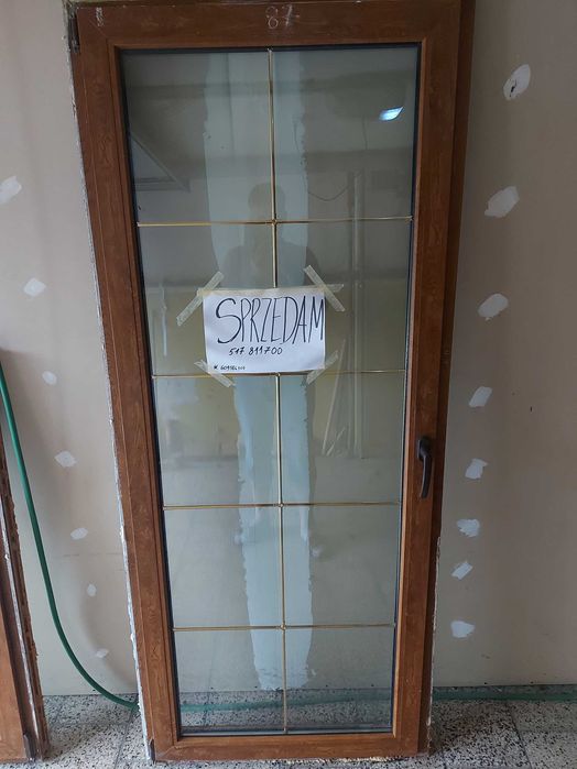 Drzwi tarasowe balkonowe złoty dąb 207x87