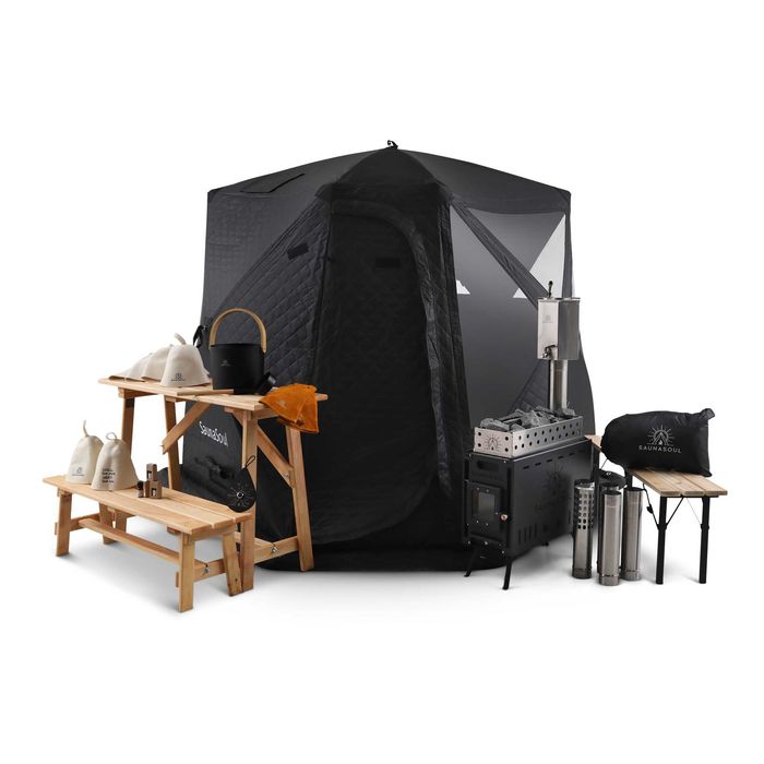 Przenośna Sauna Namiotowa SaunaSoul Zestaw Premium | Mobilna Sauna do Ogrodu
