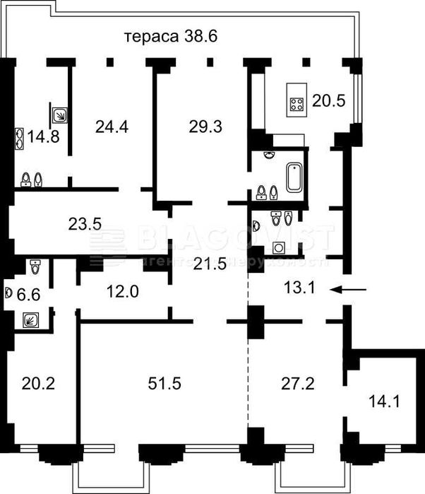 4+-rooms apartment apartment by the address st. Bulvar Druzhby Narodov (area 320 m²) - Atlanta.ua - photo 21