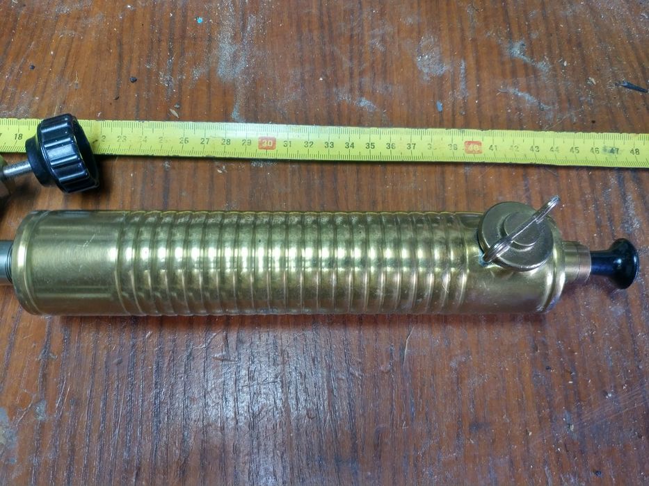 Ferro de soldar vintage antigo restaurado bronze