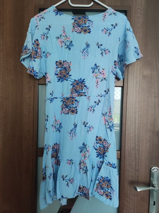 Letnia niebieska krótka sukienka w kwiaty House L 40