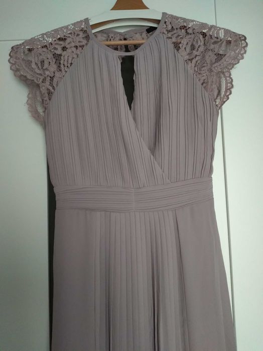 TFNC – Szara sukienka maxi, wesele, druhna