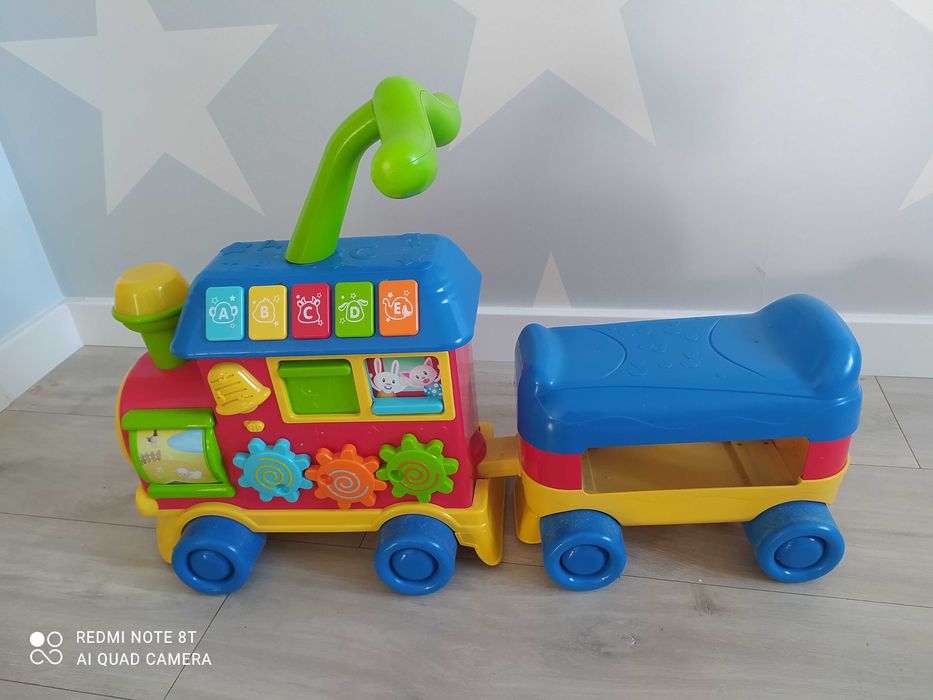 LOKOMOTYWA POCIĄG 3w1 chodzik pchacz jeźdźik Smily