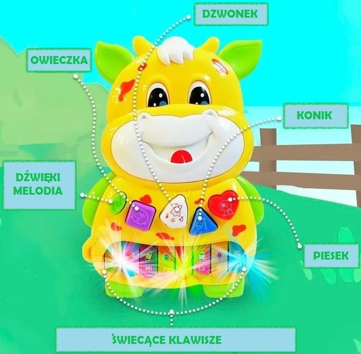 Interaktywne Pianinko Krówka Organki Z Dźwiękiem
