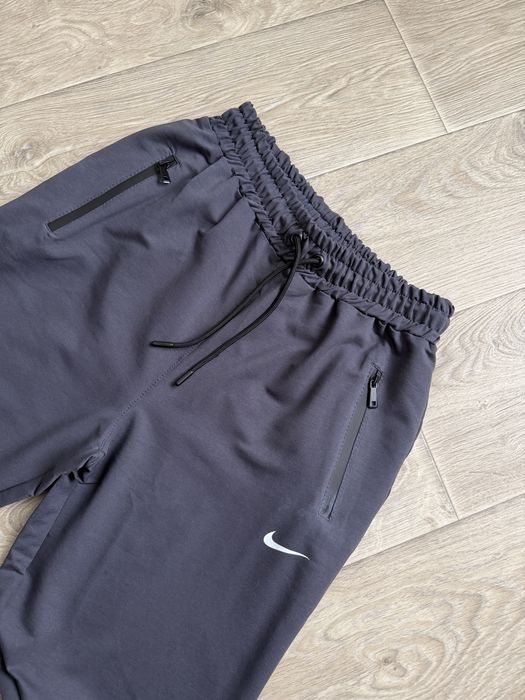 Спортивні штани nike трикотаж джогери 3xl  сірі однотонні брюки з манжетом найк 52 двохнитка
