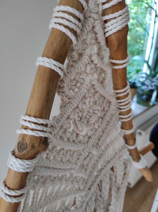 MAKRAMA trójkątna ozdoba boho na ścianę