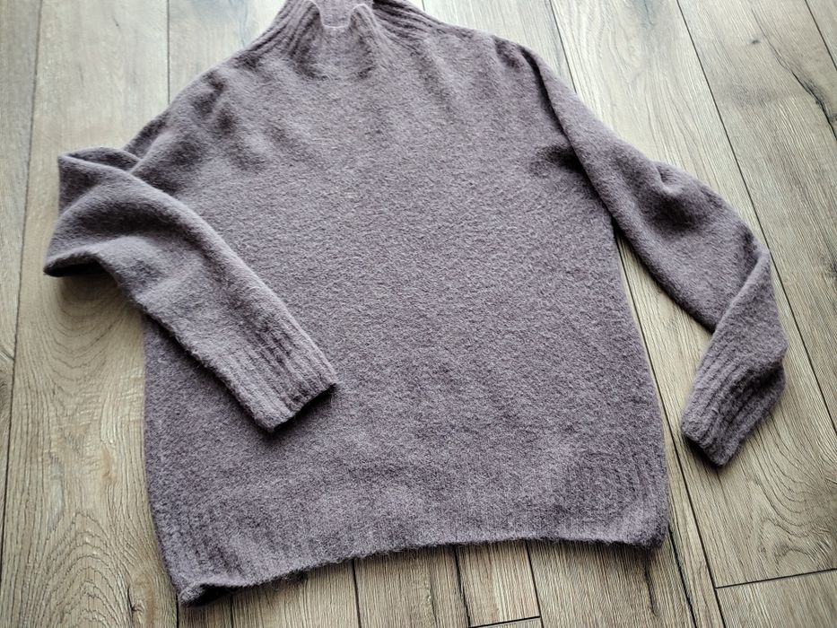 Sweter włoski alpaka 27%  ciemnoliliowy