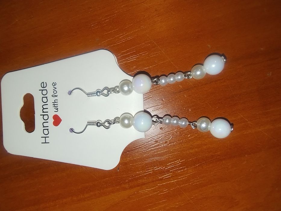 Kolczyki wiszące. Rękodzieło.