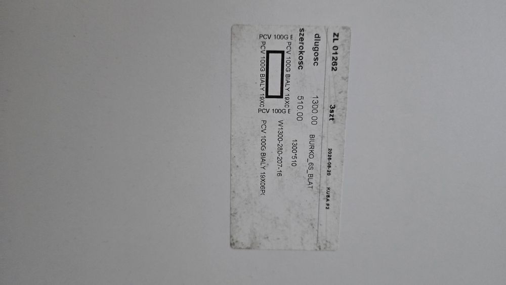 Blat do biurka 130x51