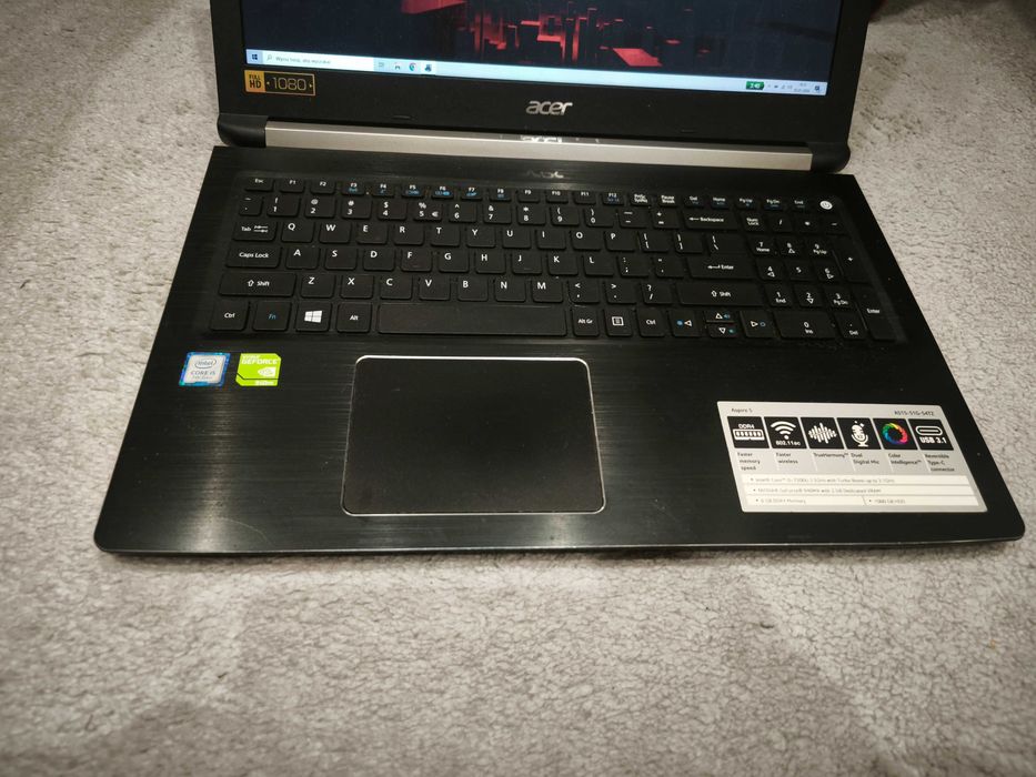 Rewelacyjny laptop acer i5 SSD nvme 256gb 8gb GeForce