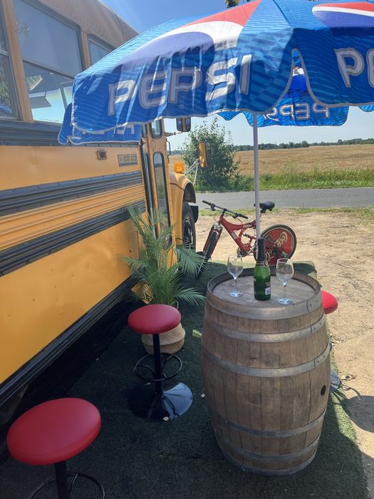 SKORZĘCIN noclegi w amerykanskim kamperze wolne pokoje SCOOL BUS