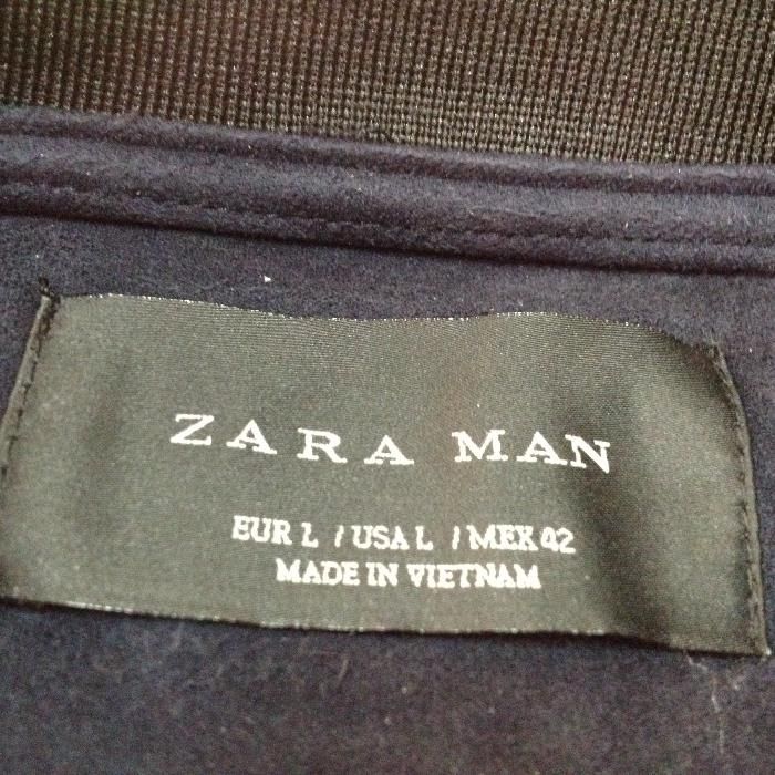 Casaco Blusao Bomber Zara Azul Preto Homem Tamanho L Semi Novo