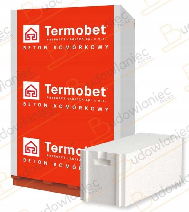 Termobet PUSTAK Gazobeton Suporex 24x24x59 P+W kl.500 (nie Ytong) bloczki 24 cm pióro wpust bloczki ścienne pustak biały  +transport HDS